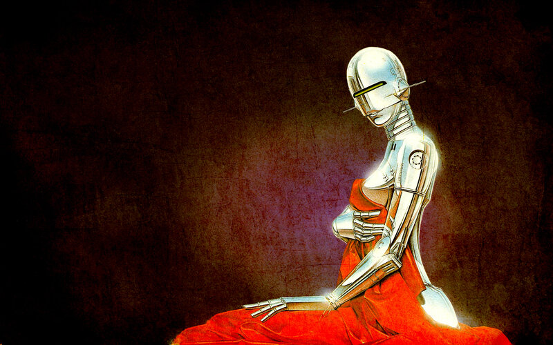 robot in red robe