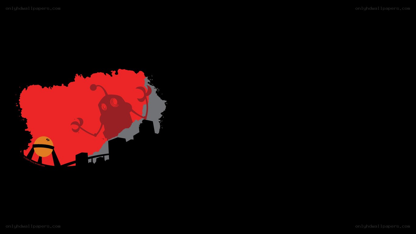 robot in red silhouette