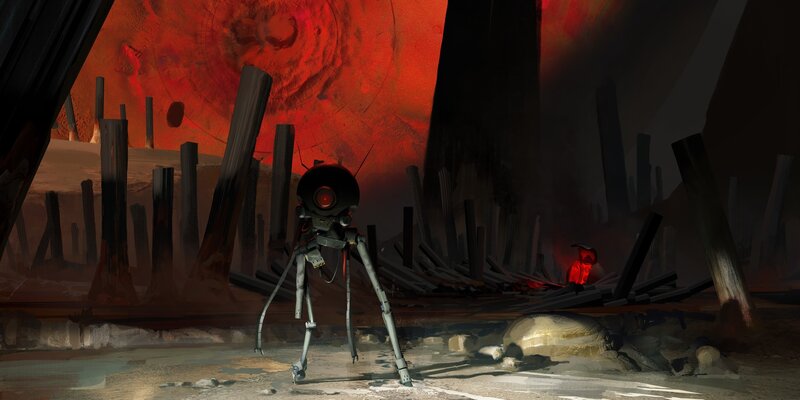 Robot in Ruined Landscape