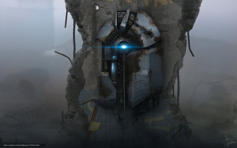 robot in ruined structure