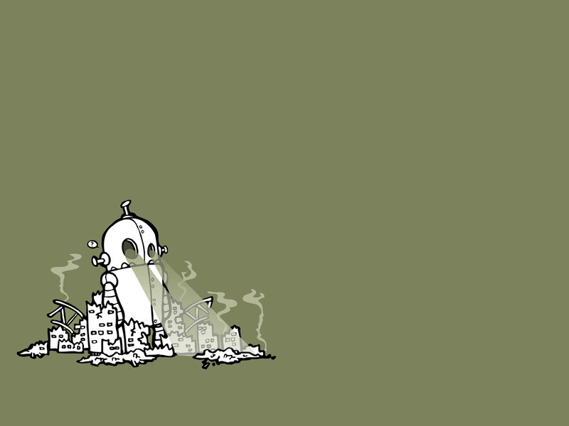 Robot in Ruins — Green