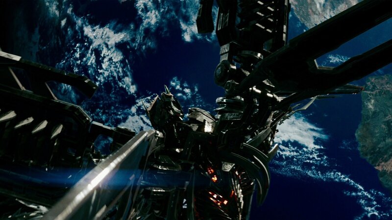 robot in space above earth