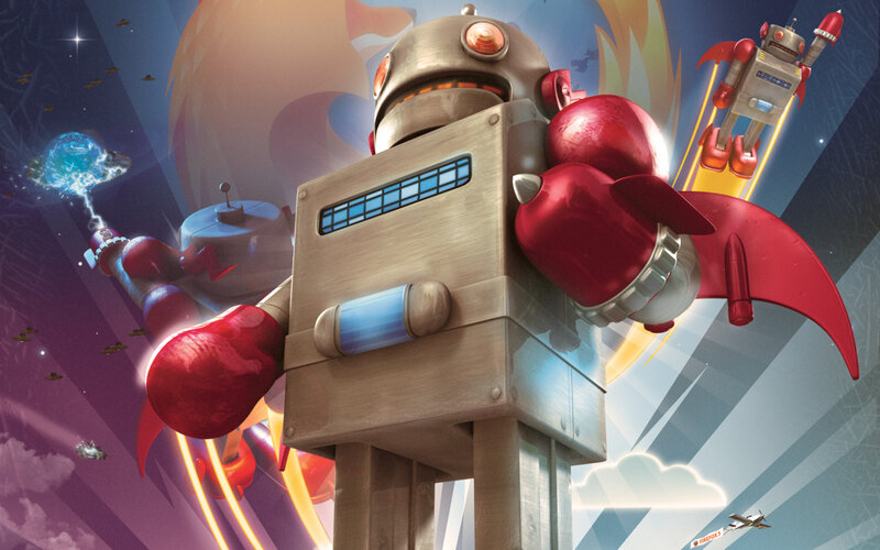 robot in space battle