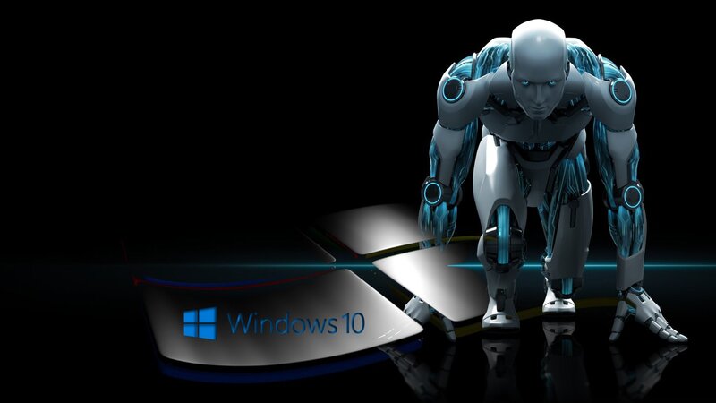 Robot in Starting Position — Black, Dramatic, 3d Render, Computer Mouse