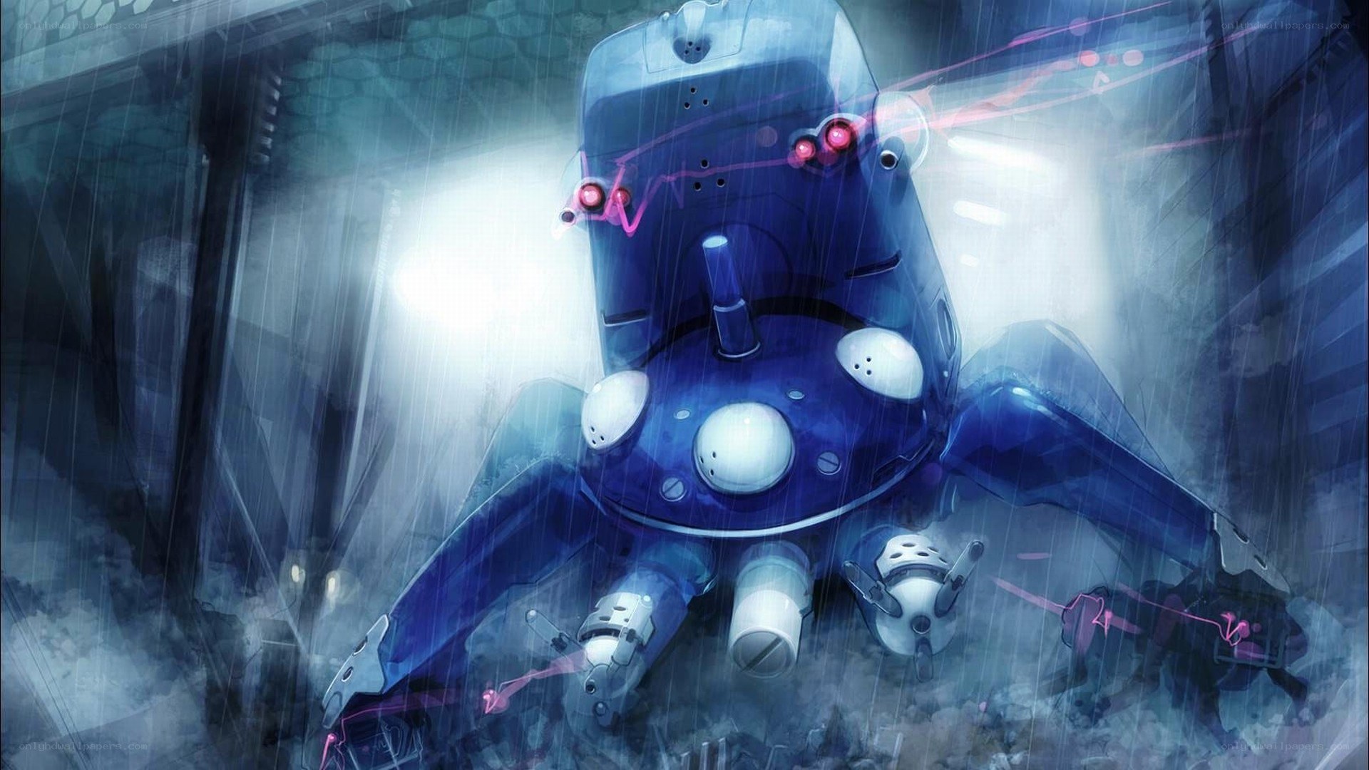 robot in the rain