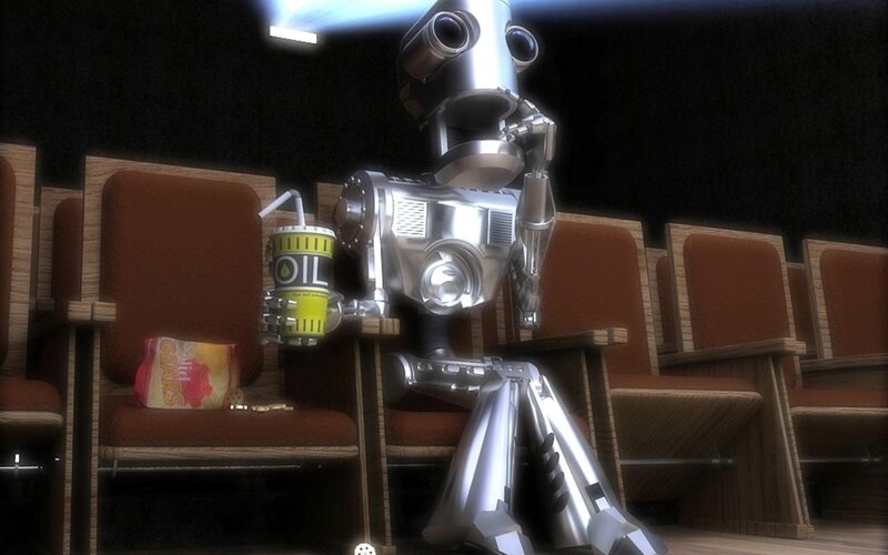 Robot in Theater Seat — Silver