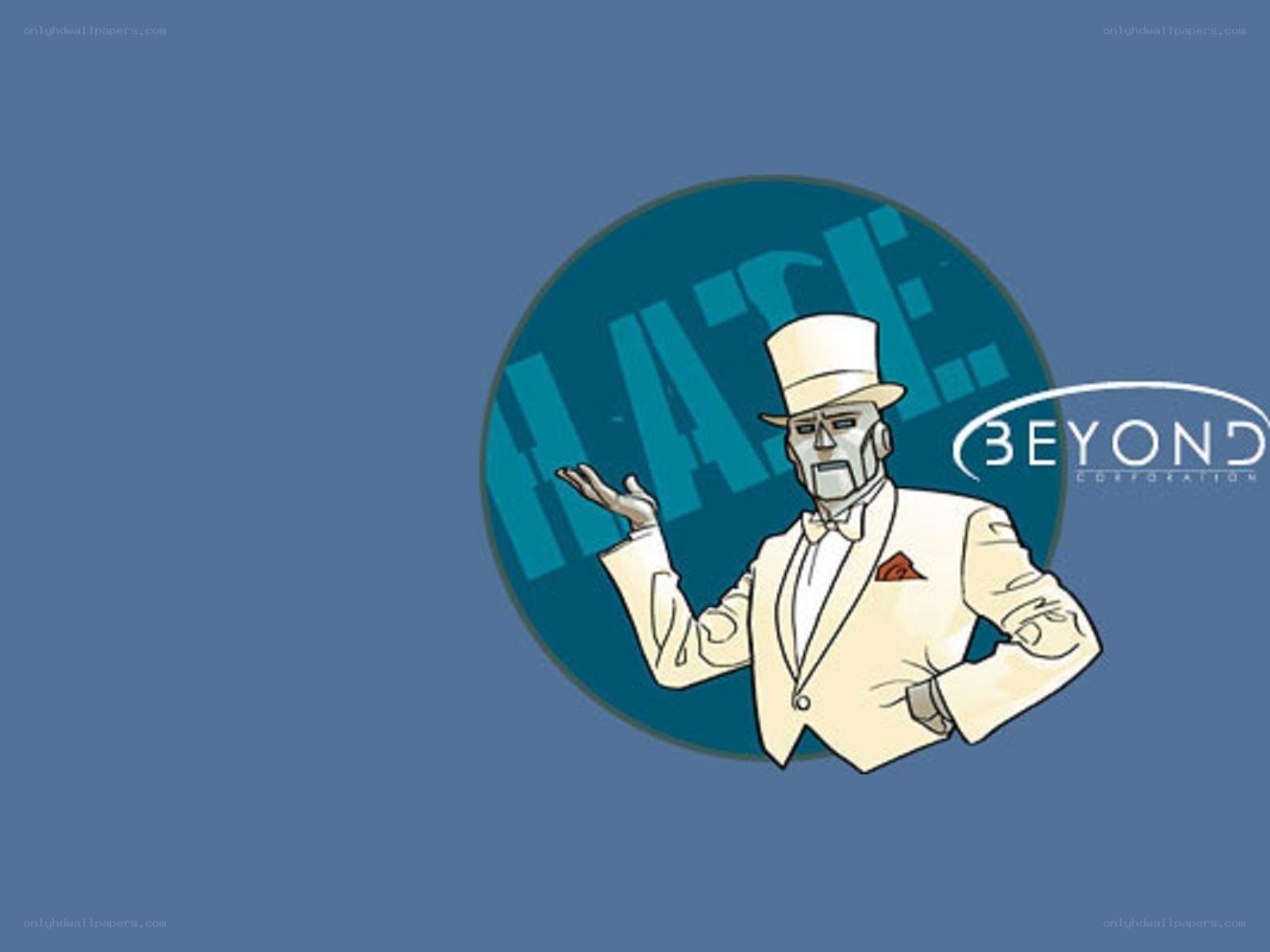 robot in tuxedo with logo