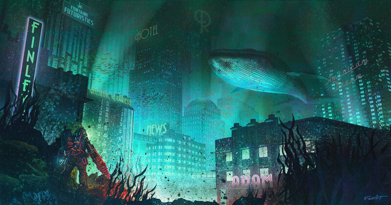 Robot in Underwater City