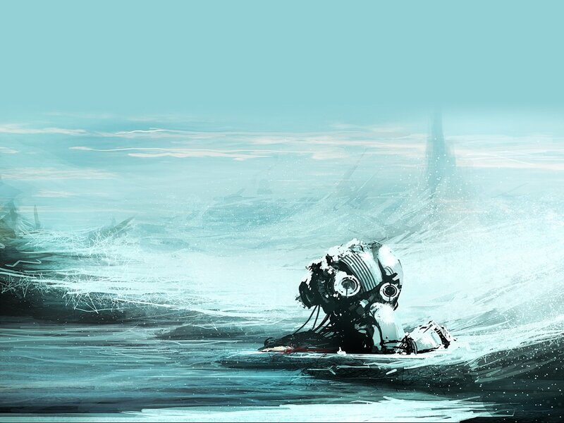 Robot in Water — Blue