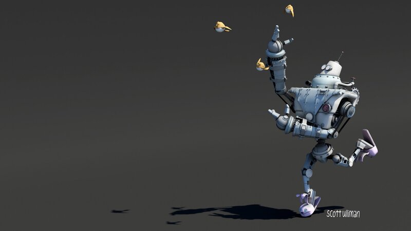 Robot Juggling Birds — Gray