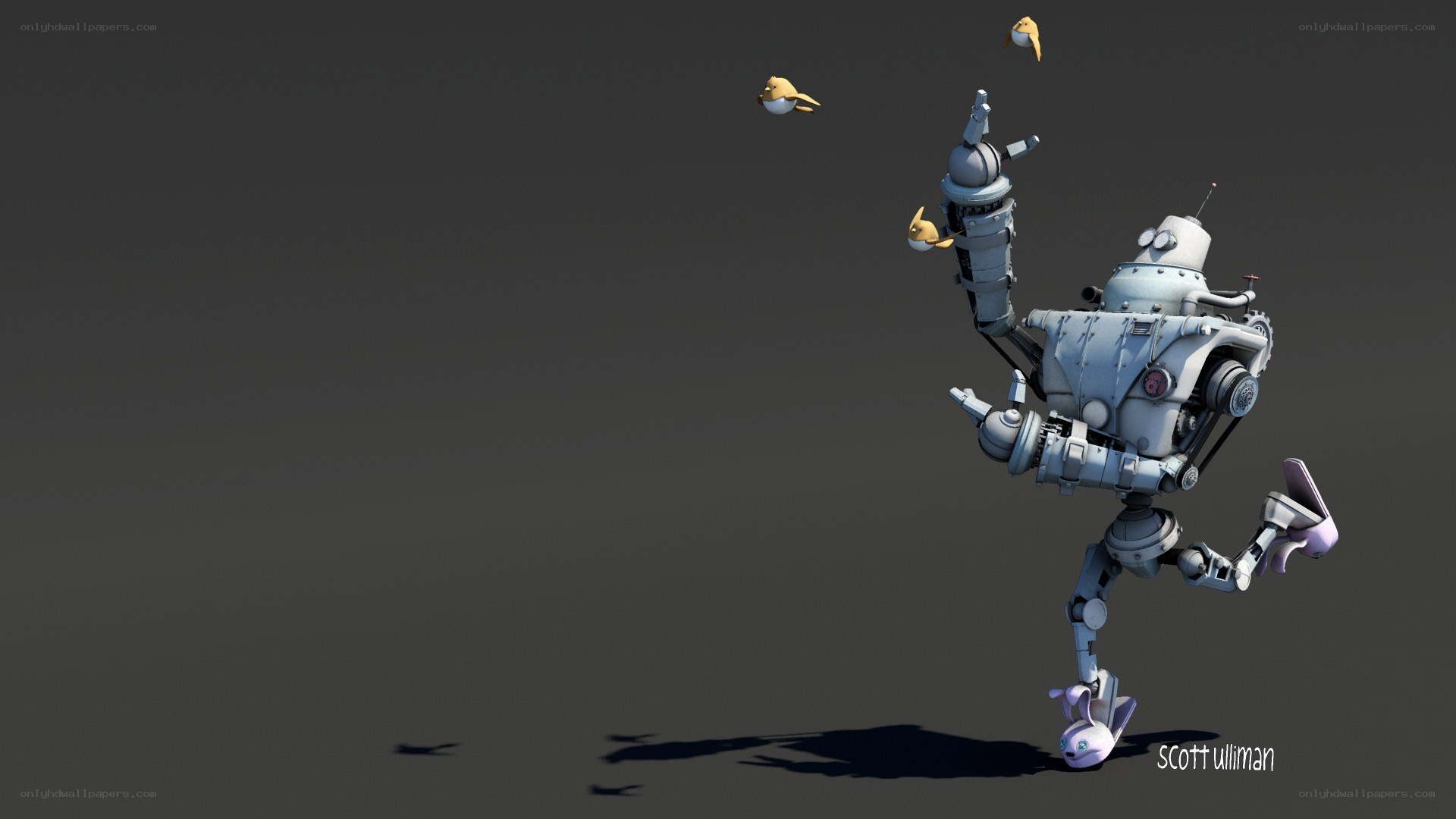 robot juggling birds