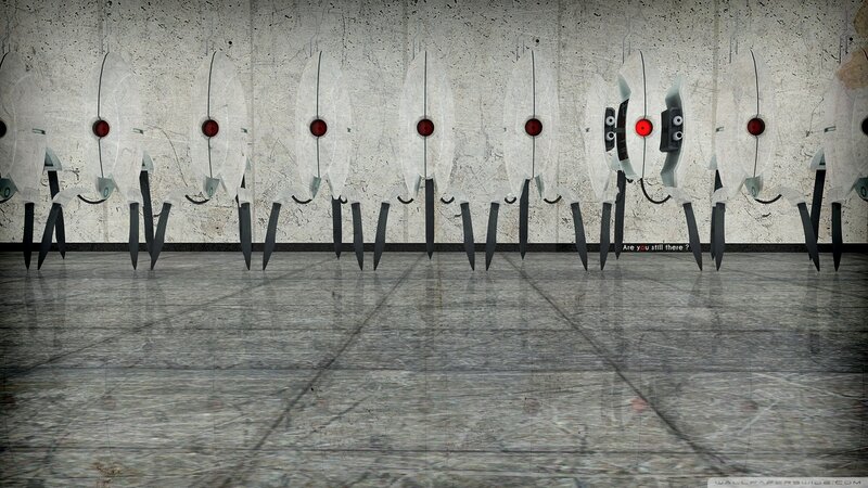 robot line in concrete room