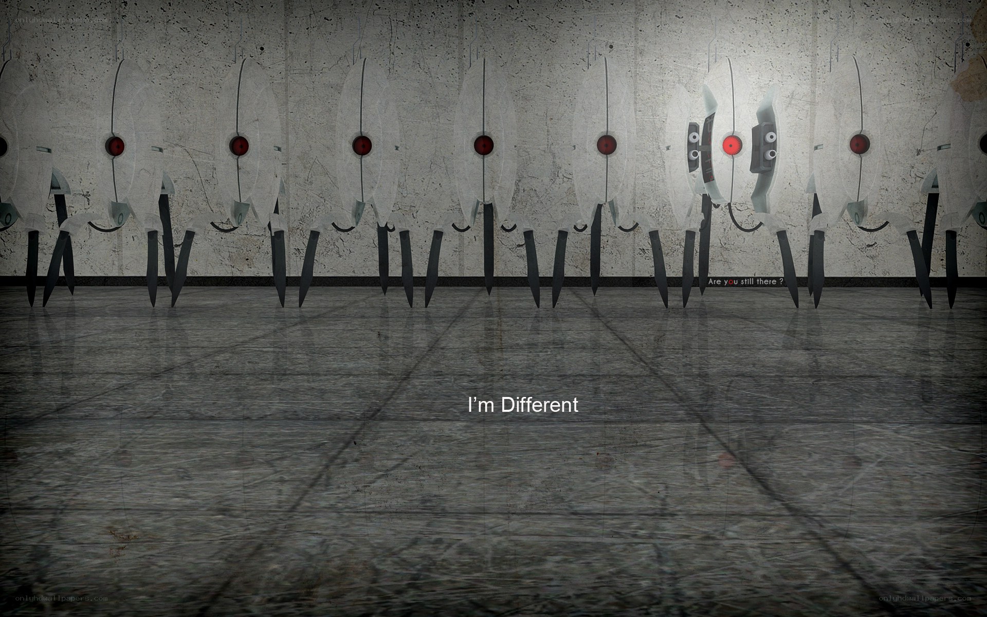 robot line with one different