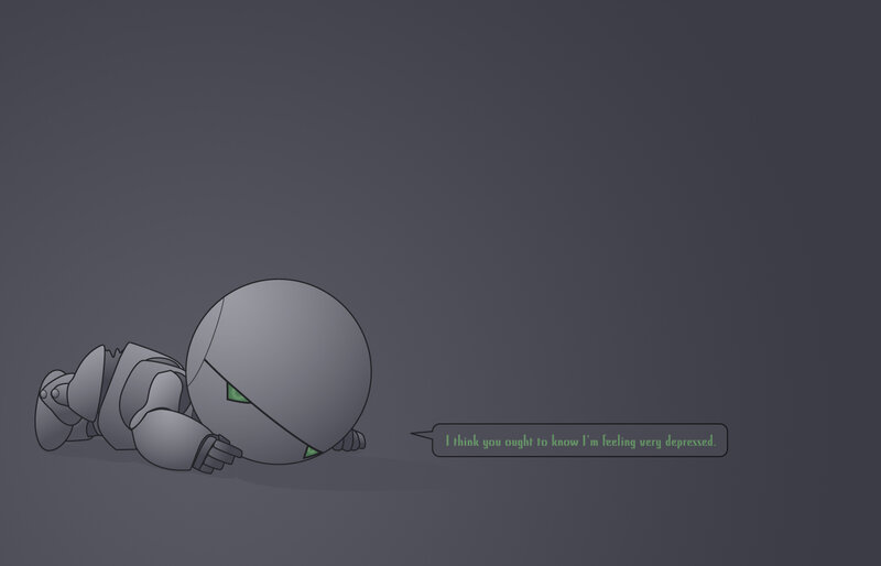 Robot Lying on Floor — Gray