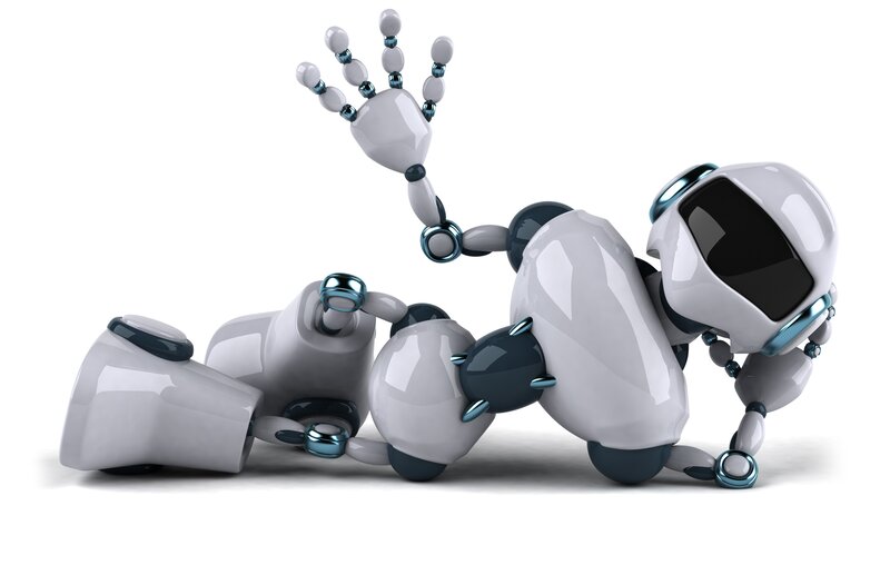 robot lying on its side
