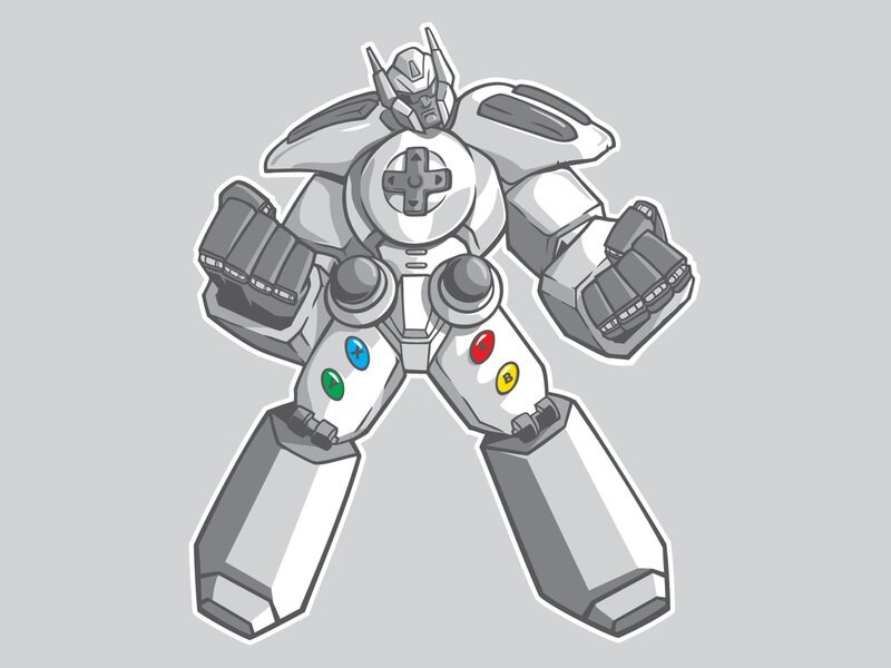 robot made of game controller