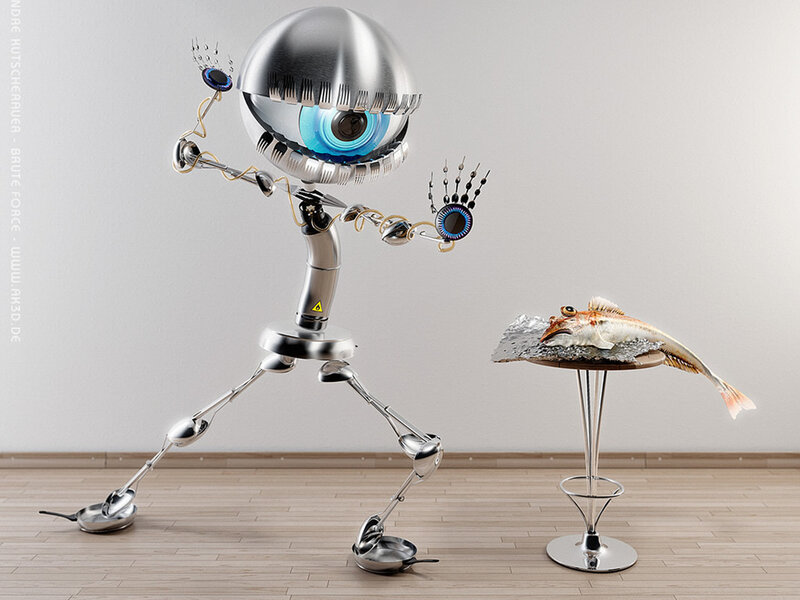 Robot Made of Kitchenware