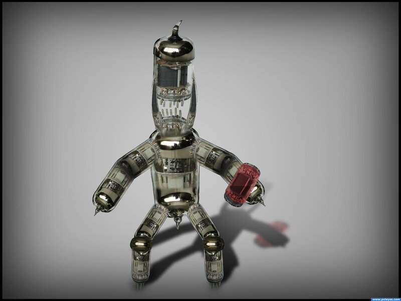 robot made of vacuum tubes