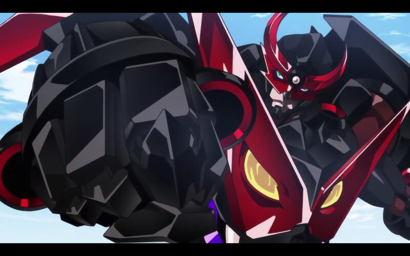 robot mech in sky