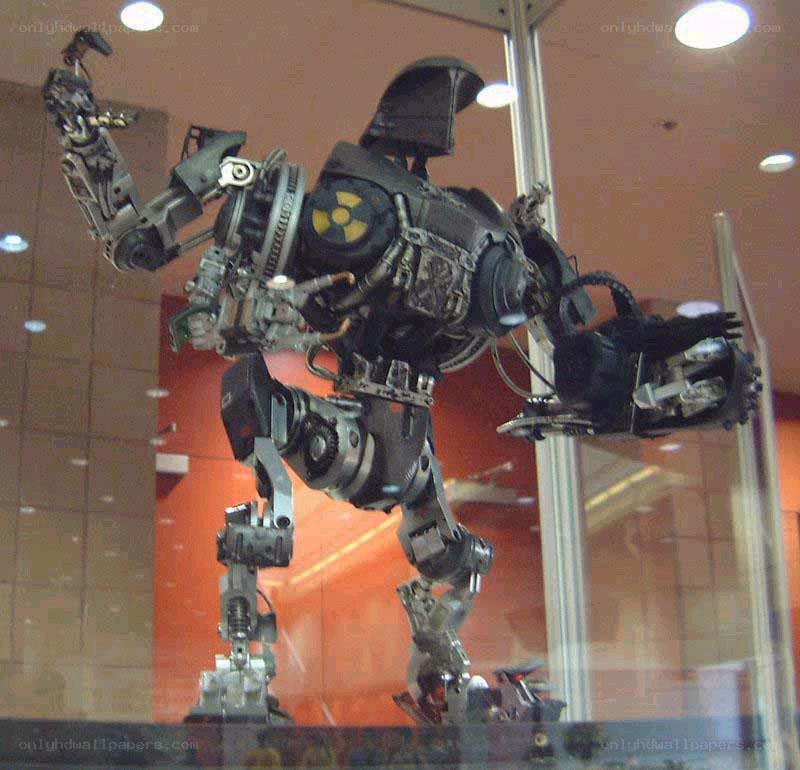 robot model in display case