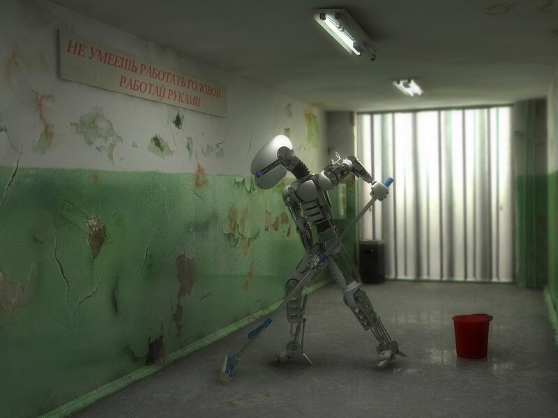 Robot Mopping Floor