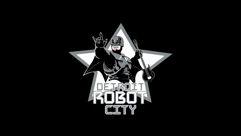 Robot Musician with Guitar — Black, Confident