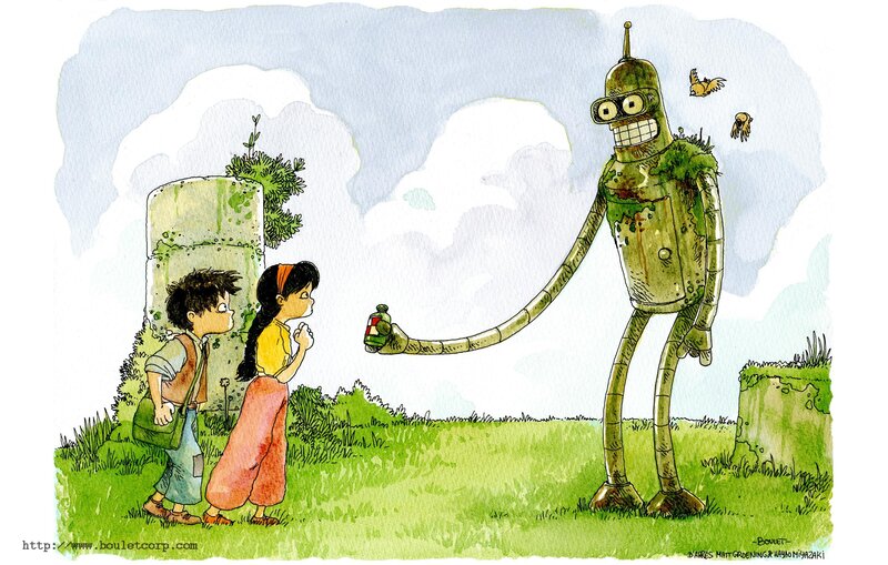 Robot Offering Bottle to Children