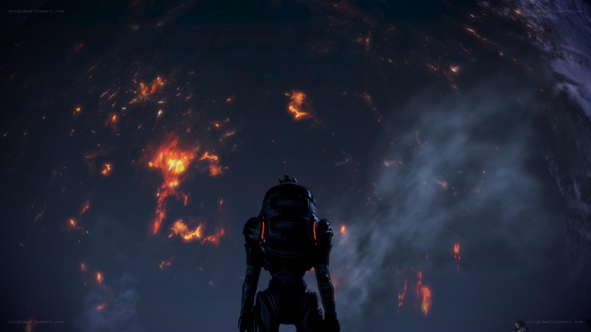 robot on a fiery planet