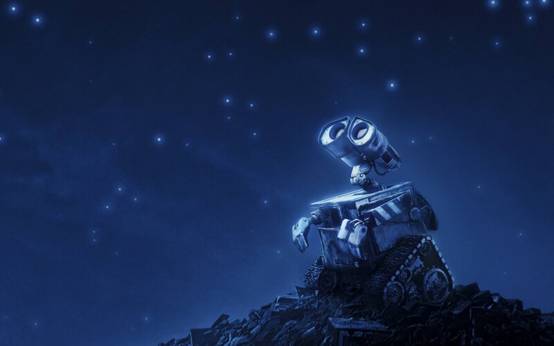 Robot on a Pile of Debris — Blue, Serene