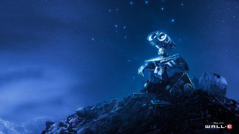 Robot on a Pile of Debris — Blue