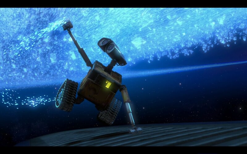 Robot on a Planet Surface — Blue, Dramatic, Night, 3d Render