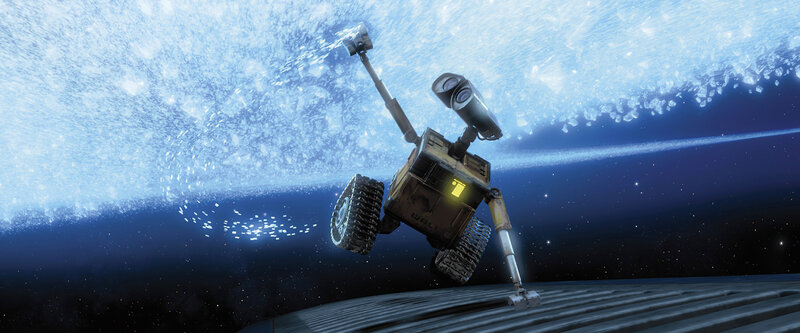Robot on a Planet Surface — Blue, Dramatic, Night