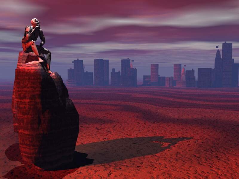 Robot on a Rock