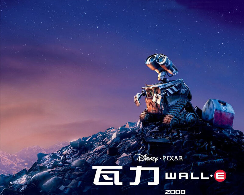 Robot on a Trash Pile — Blue, Serene