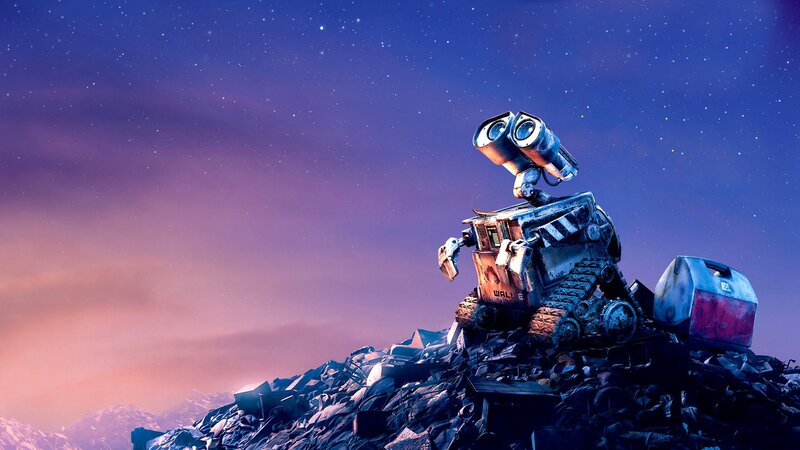 Robot on a Trash Pile — Blue