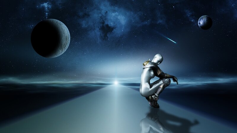 Robot on Alien Planet — Blue