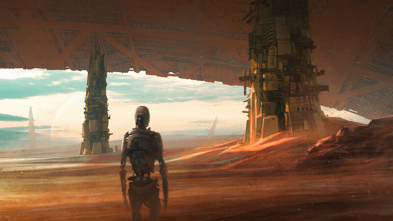 Robot on Alien Planet — Orange