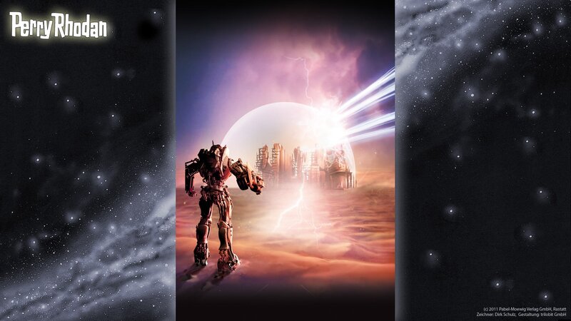 Robot on Alien Planet — Purple, Dramatic, Night, Digital Art