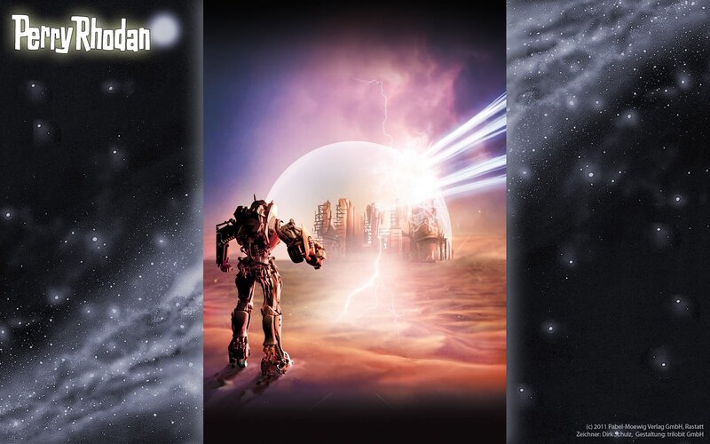 Robot on Alien Planet — Purple, Dramatic, Night