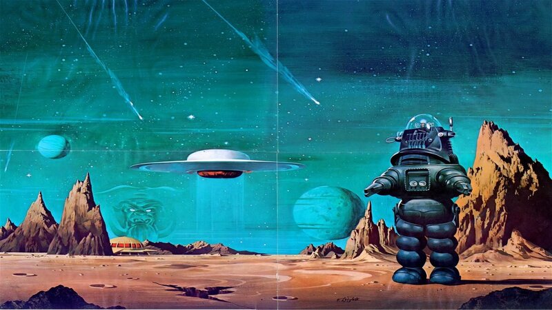 Robot on Alien Planet — Teal, Dramatic