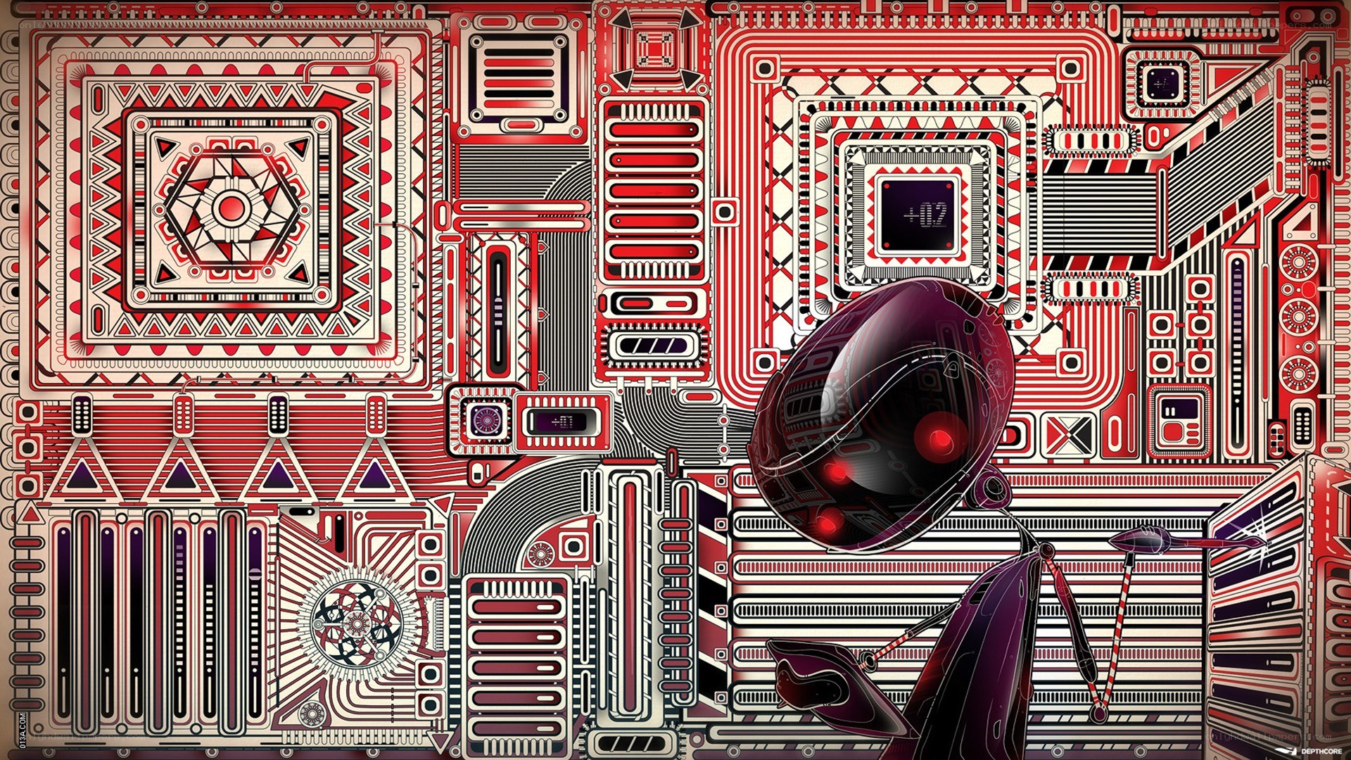 robot on circuit board