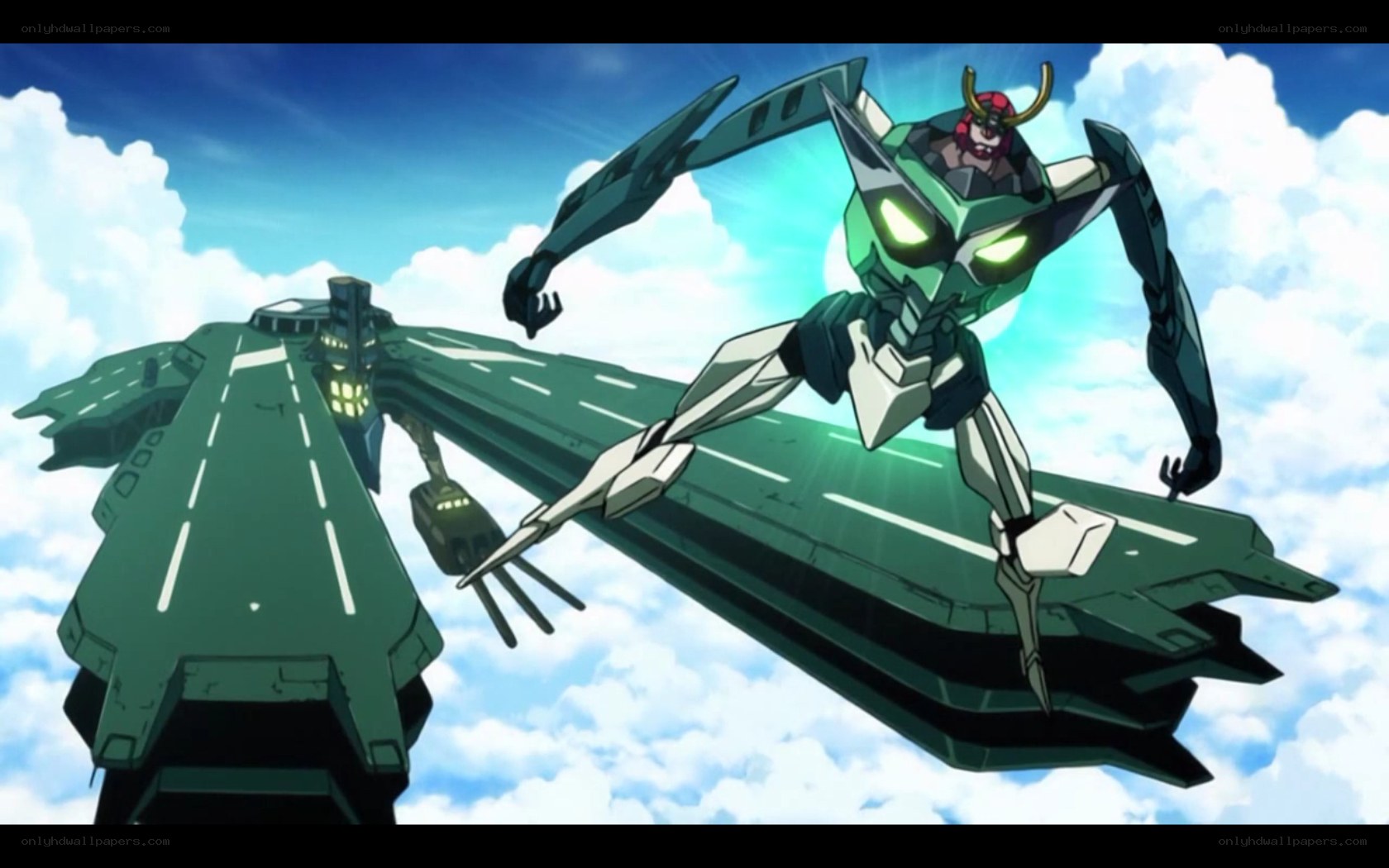 robot on flying aircraft carrier