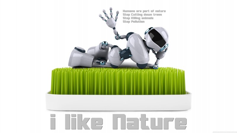 robot on grass