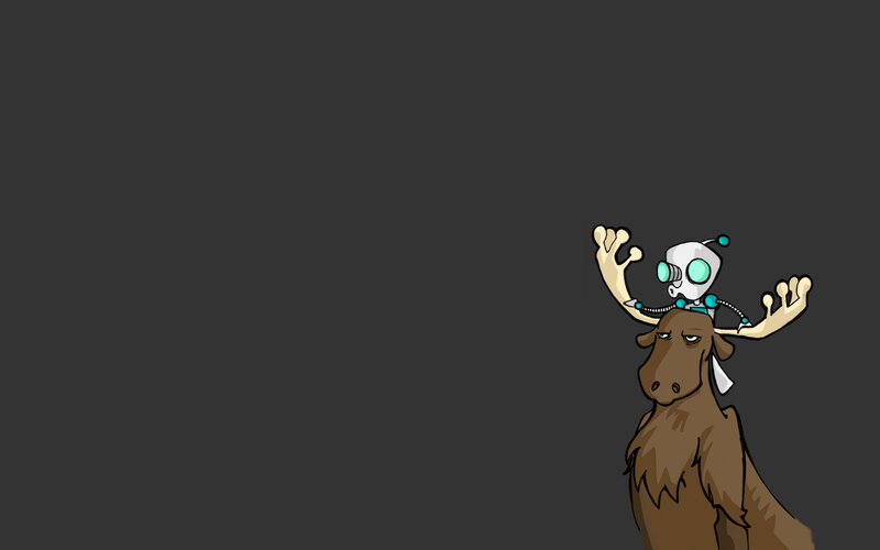robot on moose head