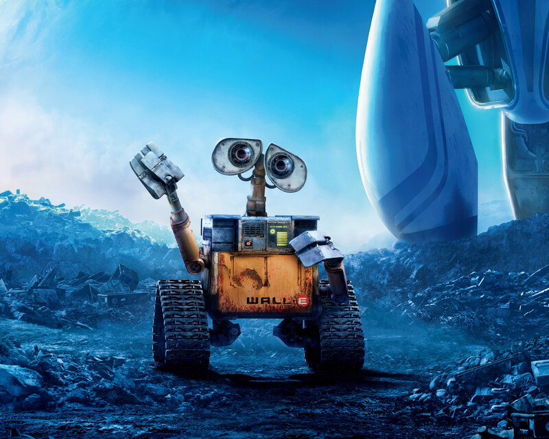 Robot on Rocky Terrain — Blue, Dramatic, 3d Render