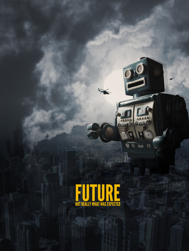 robot over city future