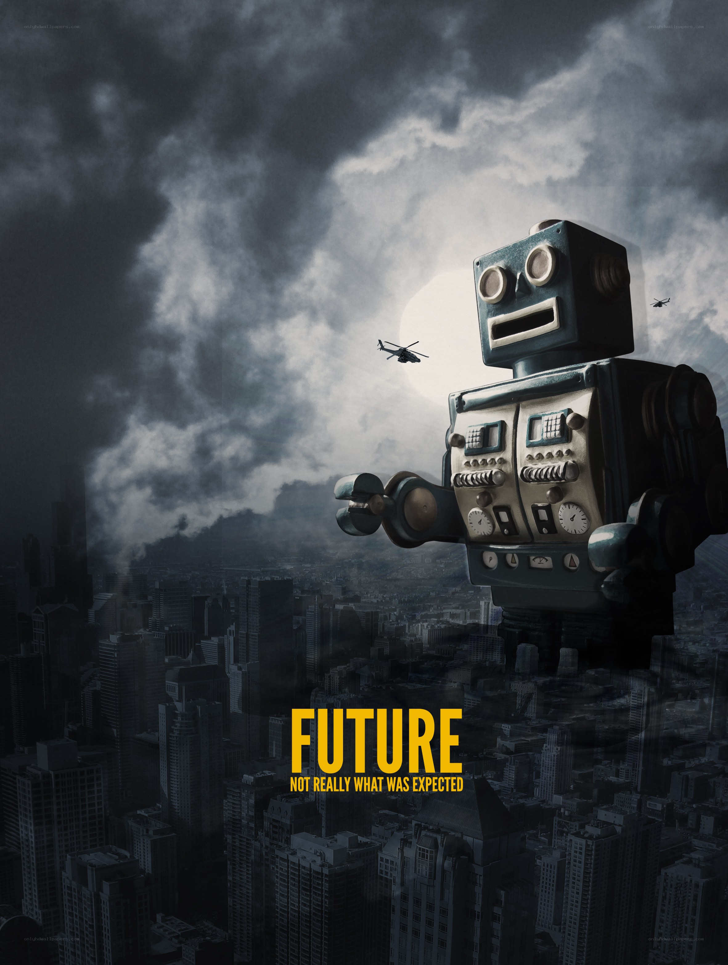robot over city future