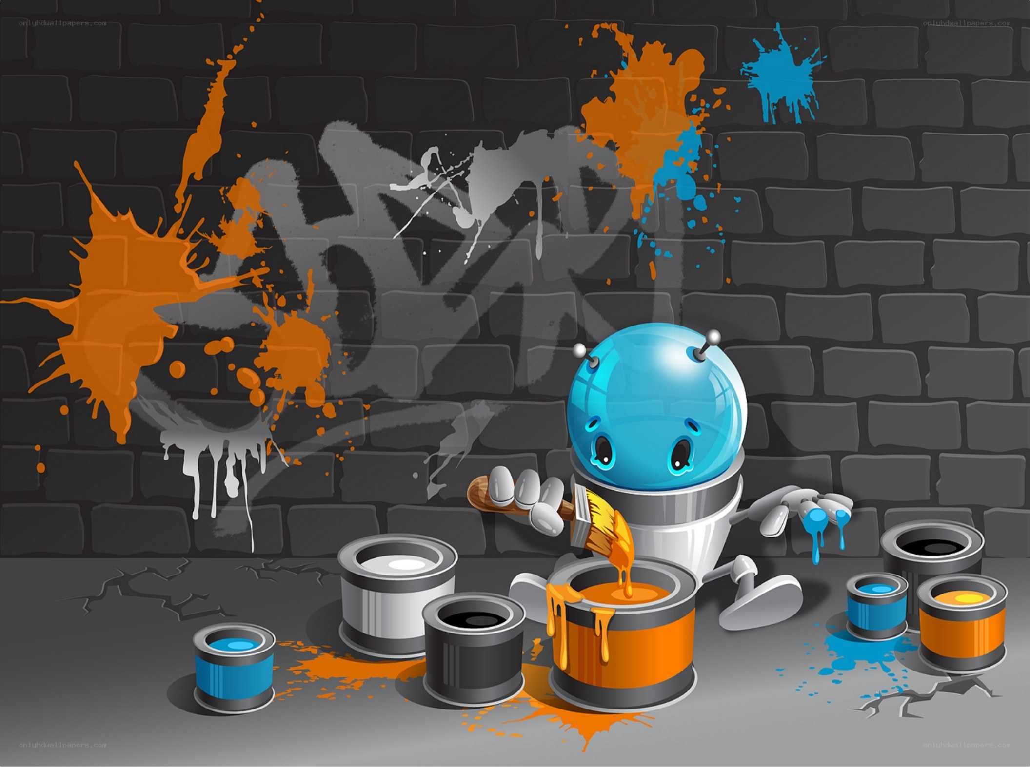 robot painting graffiti