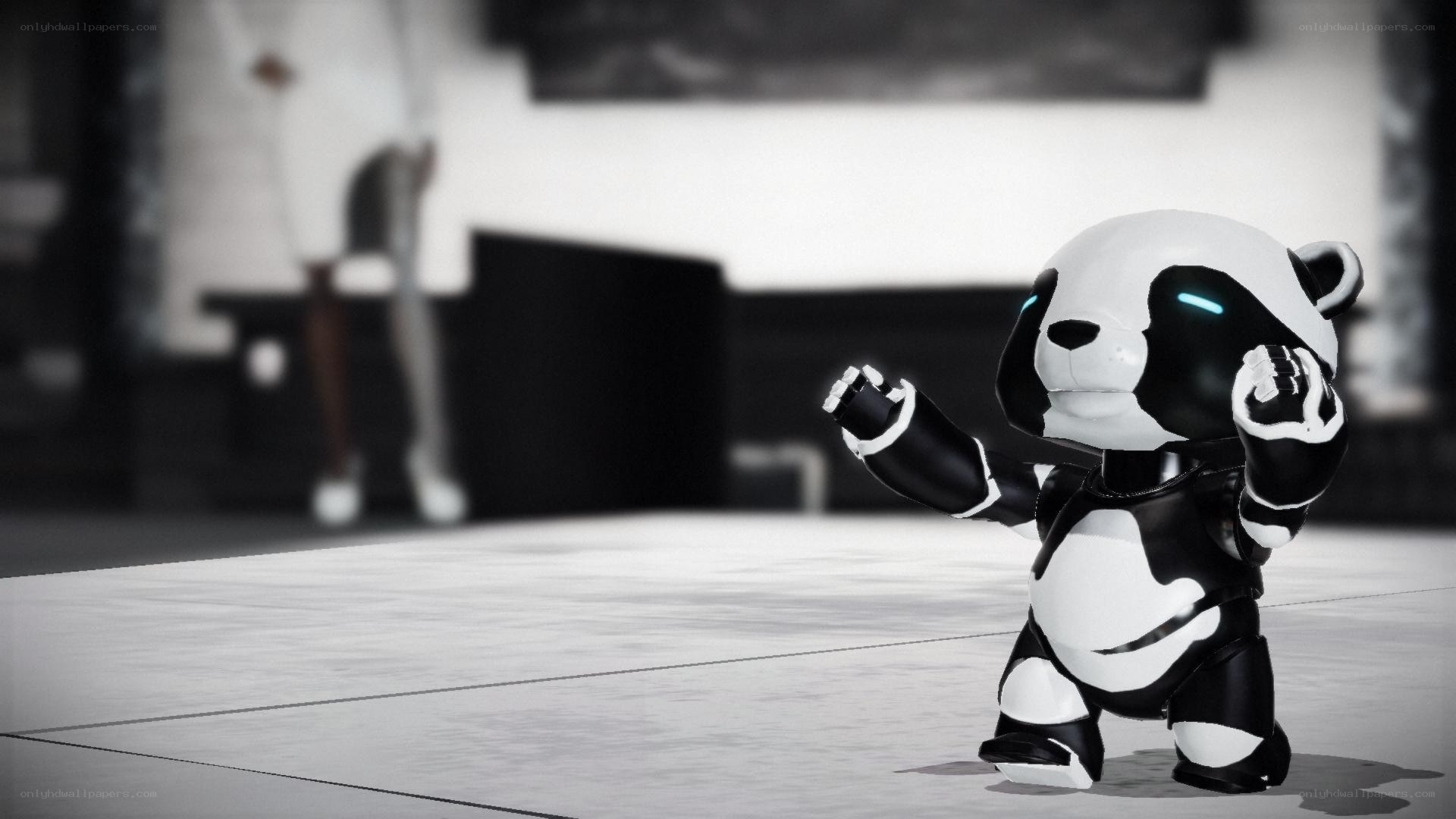 robot panda dancing