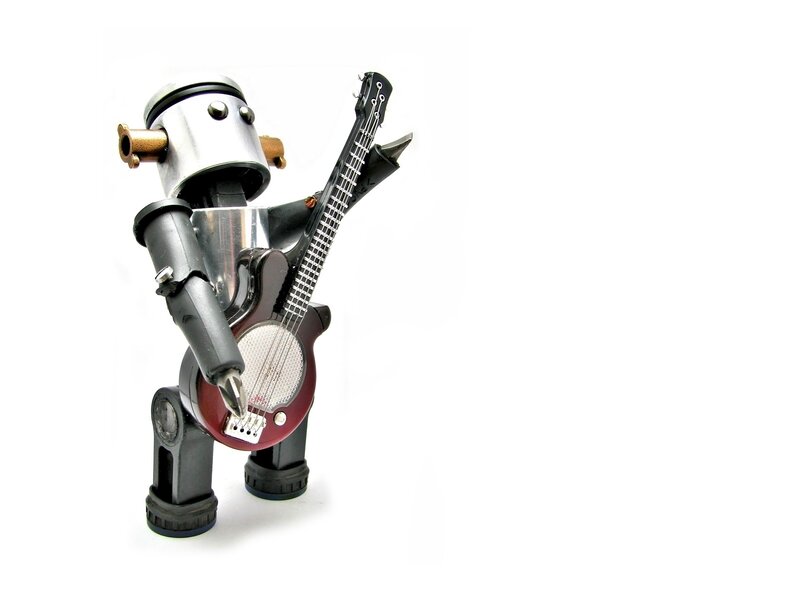 robot playing guitar